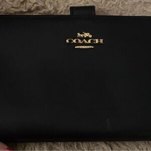Coach Black Wallet with Gold Logo
